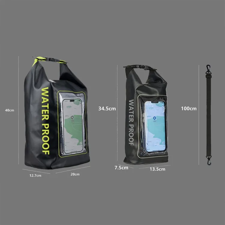 2 In 1 Outdoor Cycling Crossbody Phone Bag PVC Swimming IPX6 Waterproof Bag, Size: 5L(Black Green)