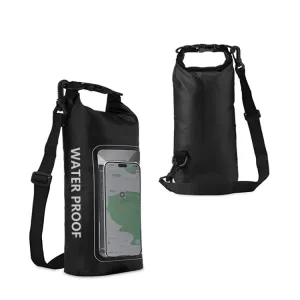 2 In 1 Outdoor Cycling Crossbody Phone Bag PVC Swimming IPX6 Waterproof Bag, Size: 5L(Black)