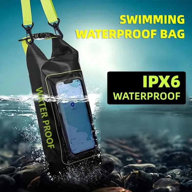 2 In 1 Outdoor Cycling Crossbody Phone Bag PVC Swimming IPX6 Waterproof Bag, Size: 5L(Black)