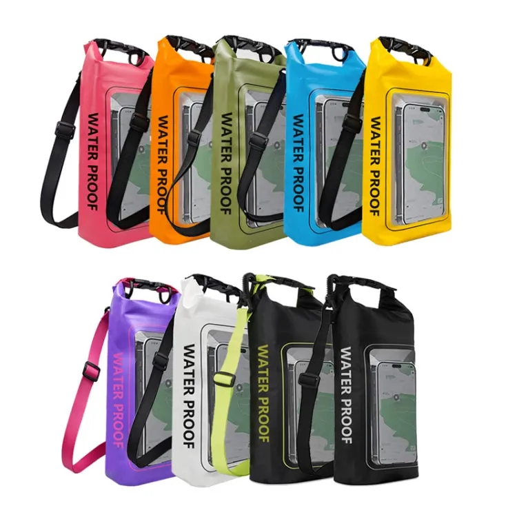 2 In 1 Outdoor Cycling Crossbody Phone Bag PVC Swimming IPX6 Waterproof Bag, Size: 5L(Black)