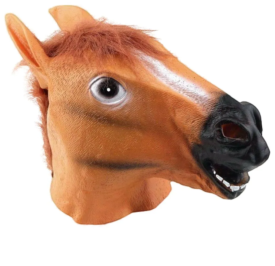 2 Pack X Horse Head Fancy Dress Latex Animal Mask Halloween Party Movie Costume