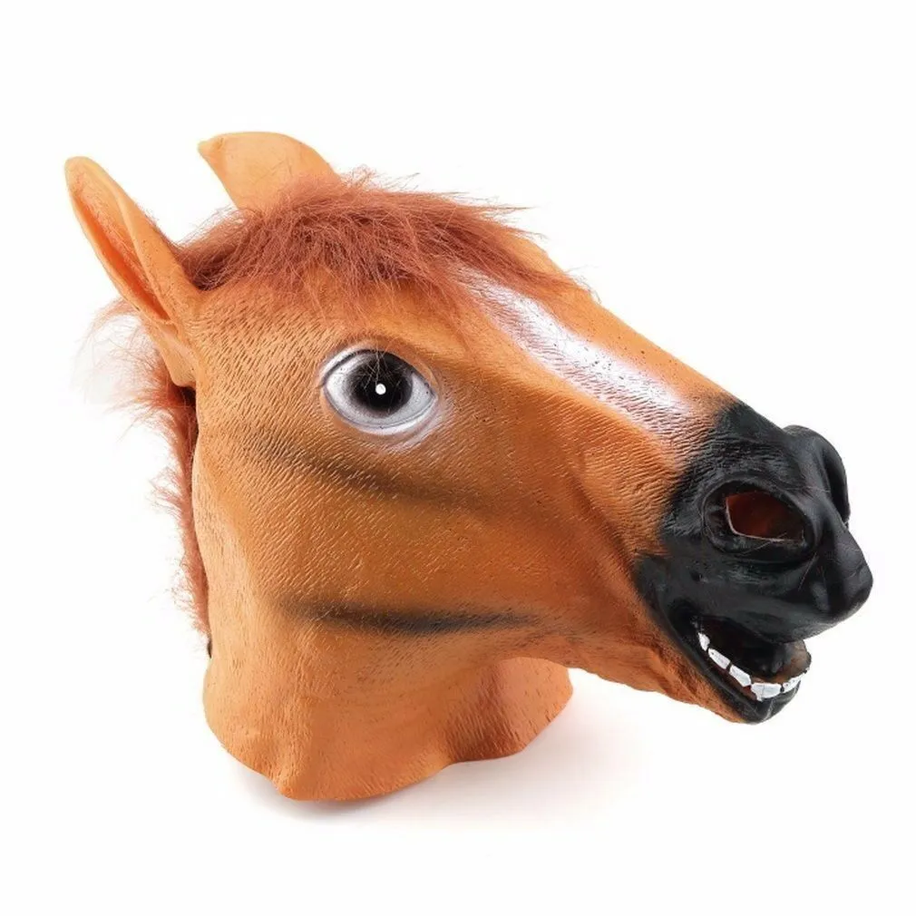 2 Pack X Horse Head Fancy Dress Latex Animal Mask Halloween Party Movie Costume