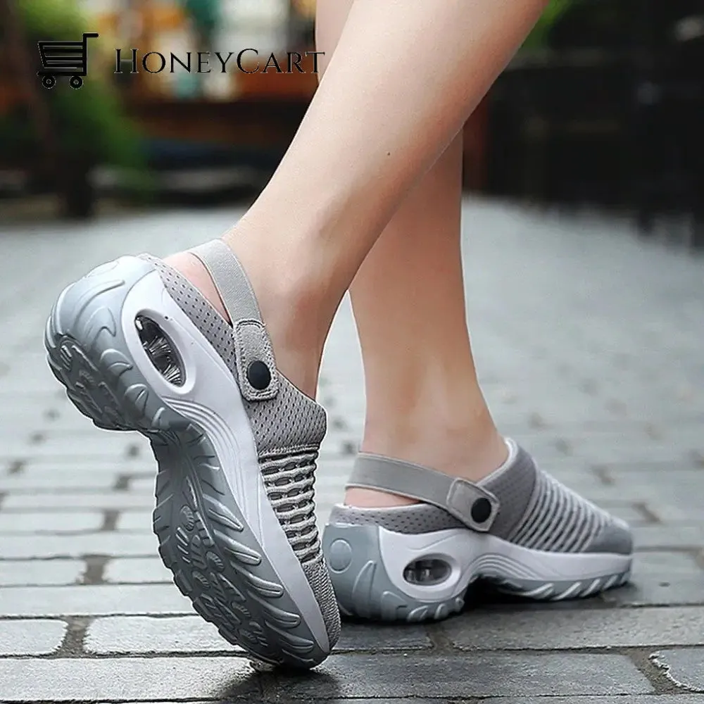 2023 New Women Shoes Casual Increase Cushion Sandals Non-slip Platform Sandal For Women Breathable Mesh Outdoor Walking Slippers