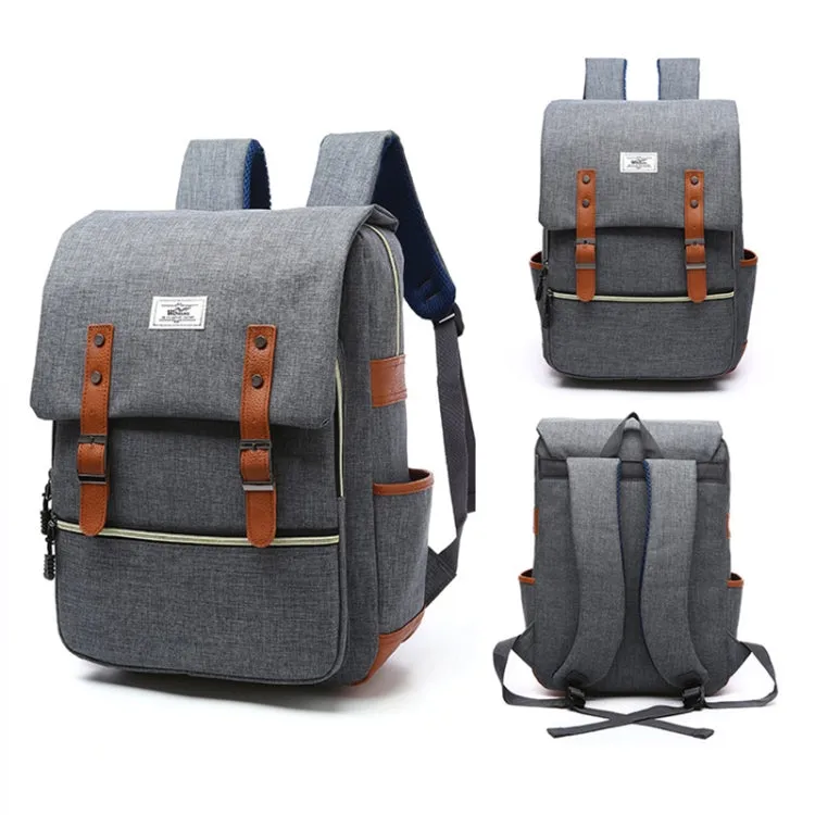 203 Outdoor Travel Shoulders Bag Computer Backpack with External USB Charging Port(Light Grey)