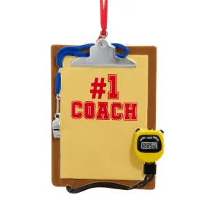 3.75" #1 Coach Clipboard Ornament - Free Personalization