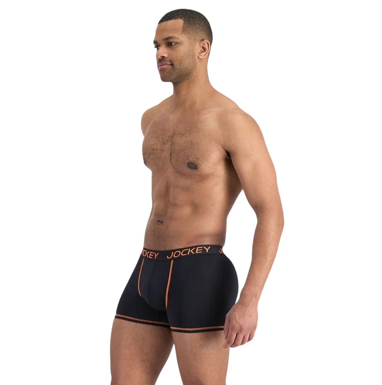 4 x Mens Jockey Performance Active Micro Trunks Black Underwear