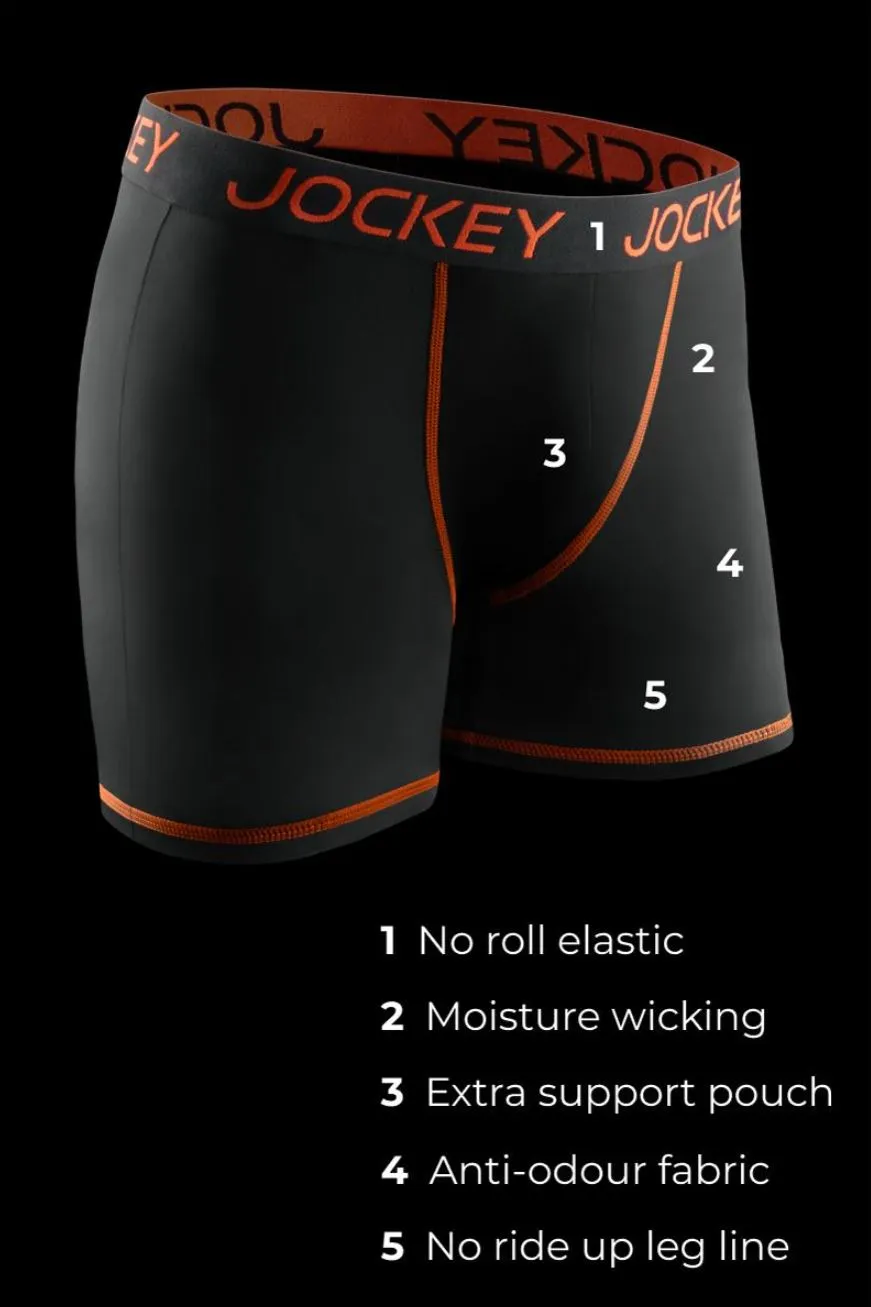 4 x Mens Jockey Performance Active Micro Trunks Black Underwear