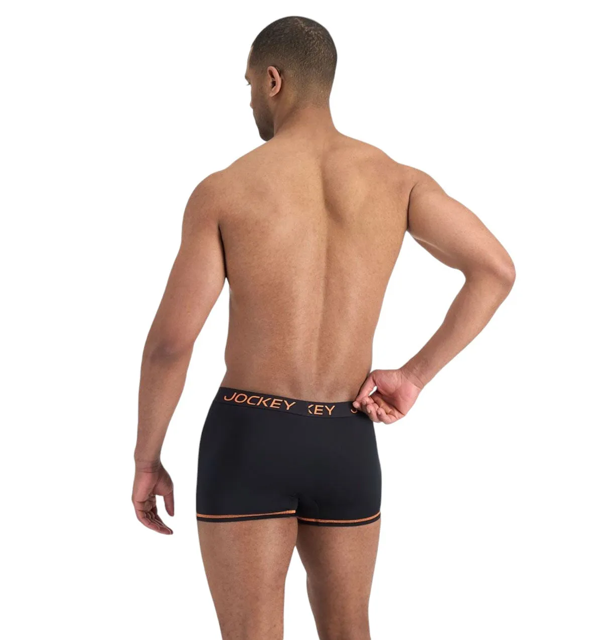 4 x Mens Jockey Performance Active Micro Trunks Black Underwear