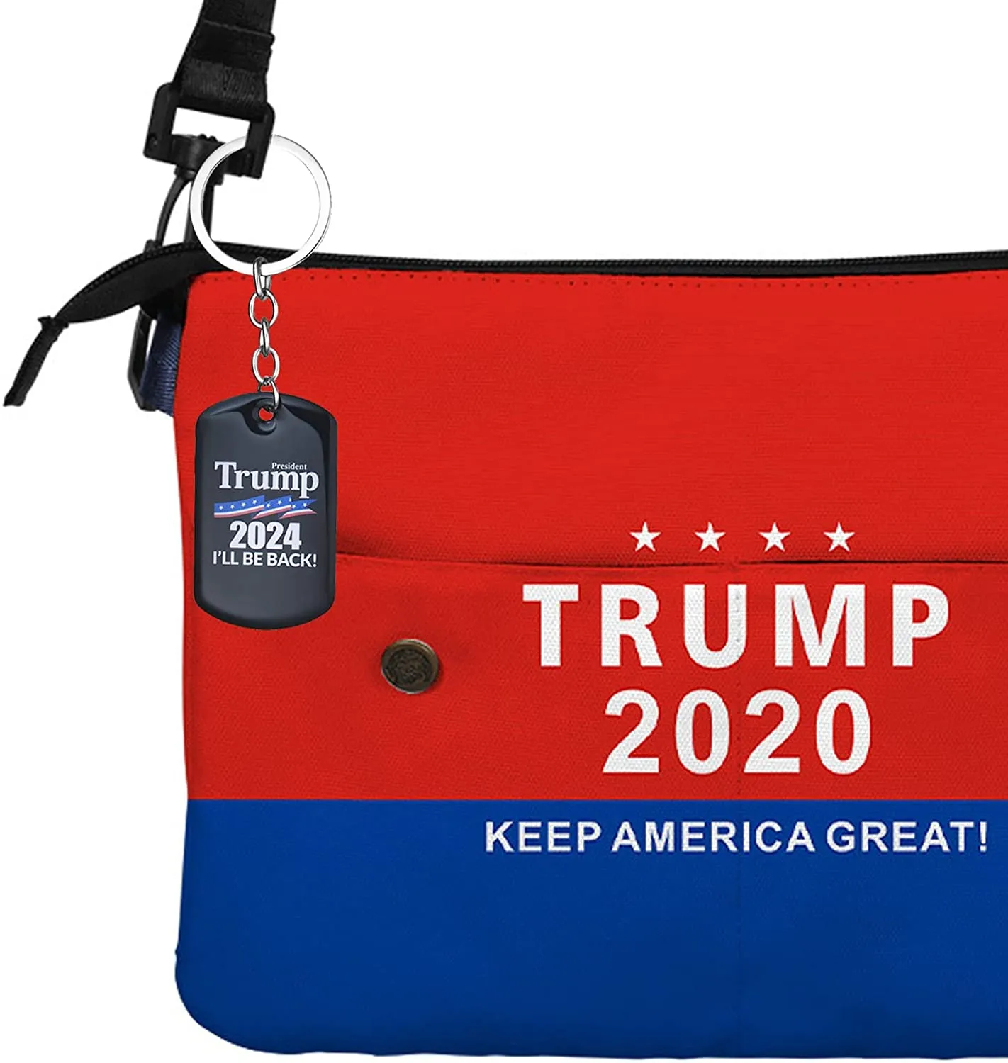 5 Pack Trump 2024 Keychains "Trump 2024 I'll be Back" "Trump 2024 Save American Again" "Trump 2024 Take American Back"