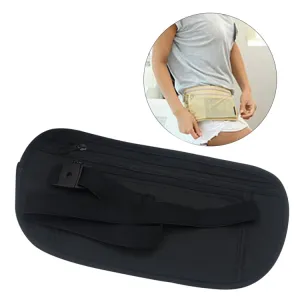 5 PCS Multifunctional Outdoor Waist Belt Bag Travel Anti-theft Invisible Phone (Black)