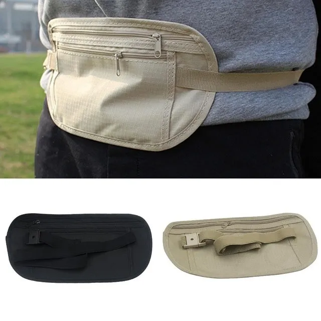 5 PCS Multifunctional Outdoor Waist Belt Bag Travel Anti-theft Invisible Phone (Black)