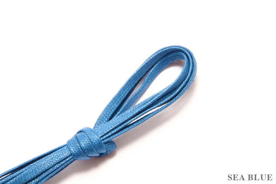 75cm Flat Waxed Dress Shoe Laces - Sea Blue