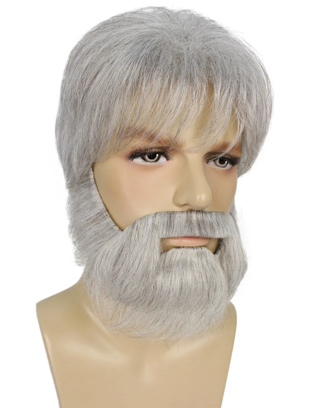 Adult Men's 10" Short Length American Businessman Cosplay Wig and Beard| Synthetic Soft Fiber Hair with Long Beard Included | HPO