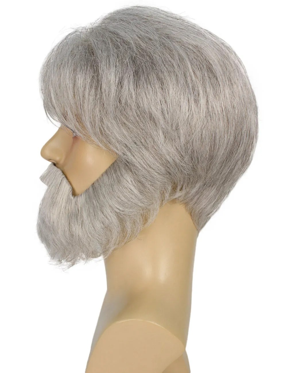 Adult Men's 10" Short Length American Businessman Cosplay Wig and Beard| Synthetic Soft Fiber Hair with Long Beard Included | HPO