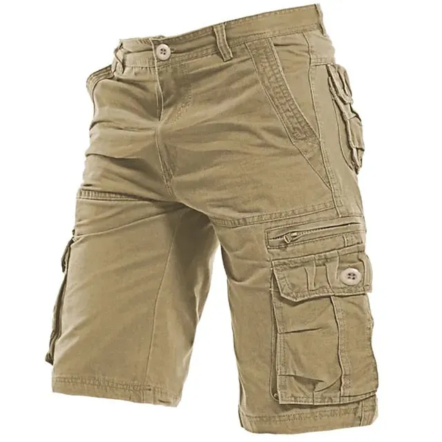 Adventure Ready Men's Cotton Cargo Shorts with Zipper and Flap Pockets