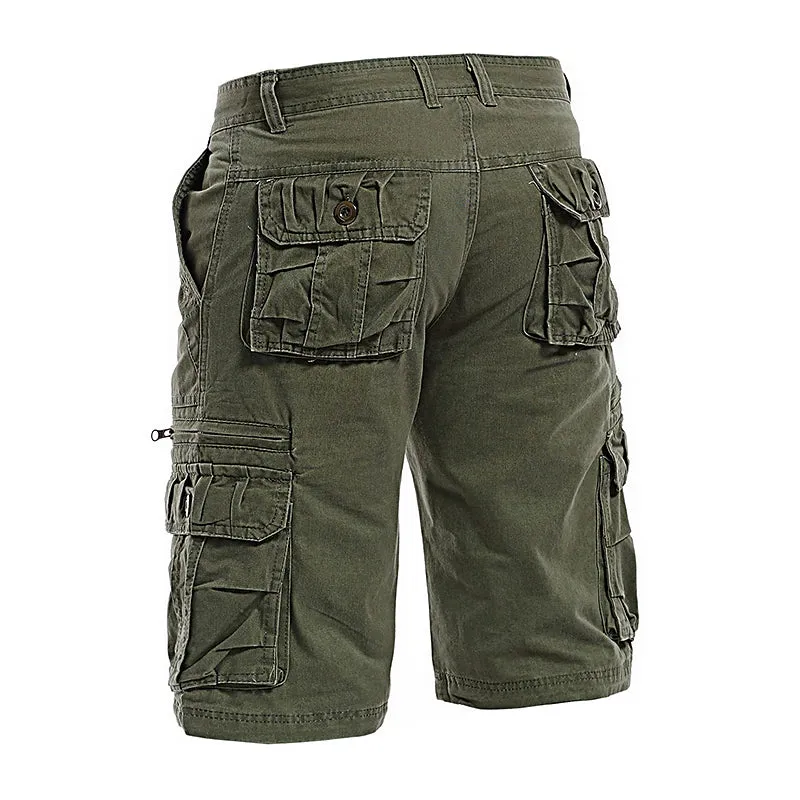 Adventure Ready Men's Cotton Cargo Shorts with Zipper and Flap Pockets