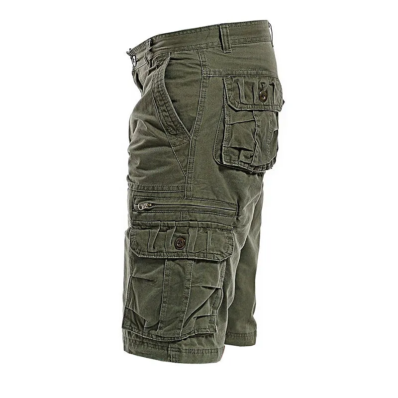 Adventure Ready Men's Cotton Cargo Shorts with Zipper and Flap Pockets