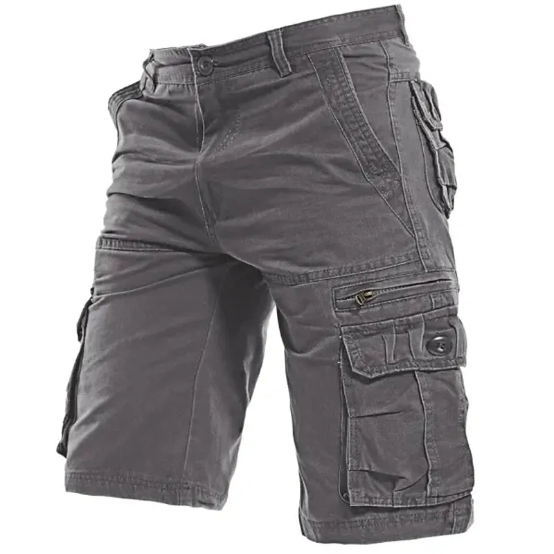 Adventure Ready Men's Cotton Cargo Shorts with Zipper and Flap Pockets