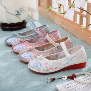 Ancient Style Han Chinese Clothing Jelly Bottom Canvas Shoes