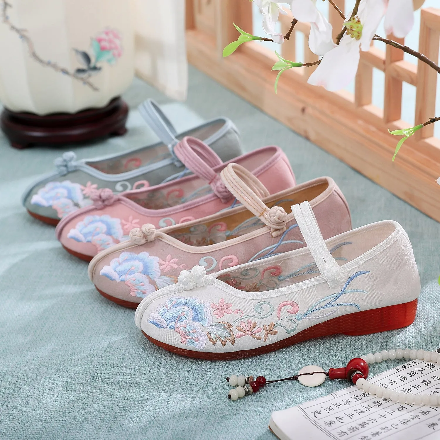 Ancient Style Han Chinese Clothing Jelly Bottom Canvas Shoes