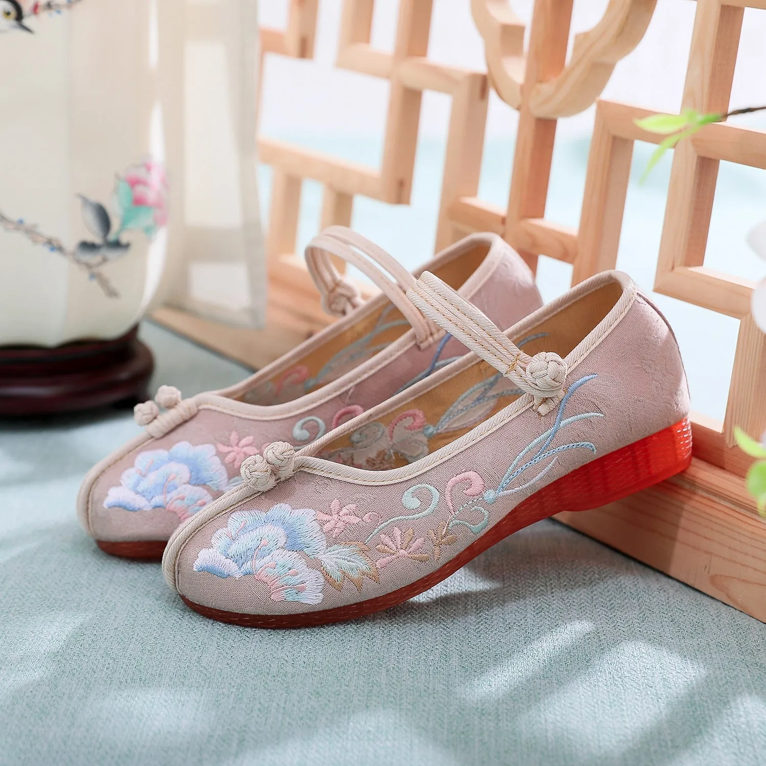 Ancient Style Han Chinese Clothing Jelly Bottom Canvas Shoes