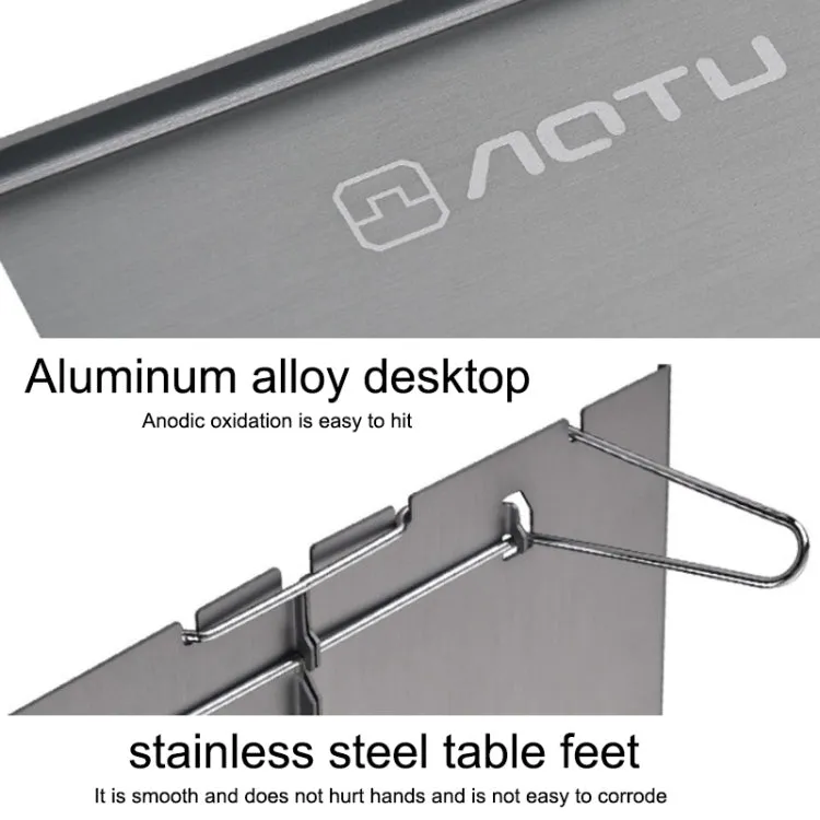 AOTU AT6759 Outdoor Ultra-light Portable Folding Small Table (Silver Grey)