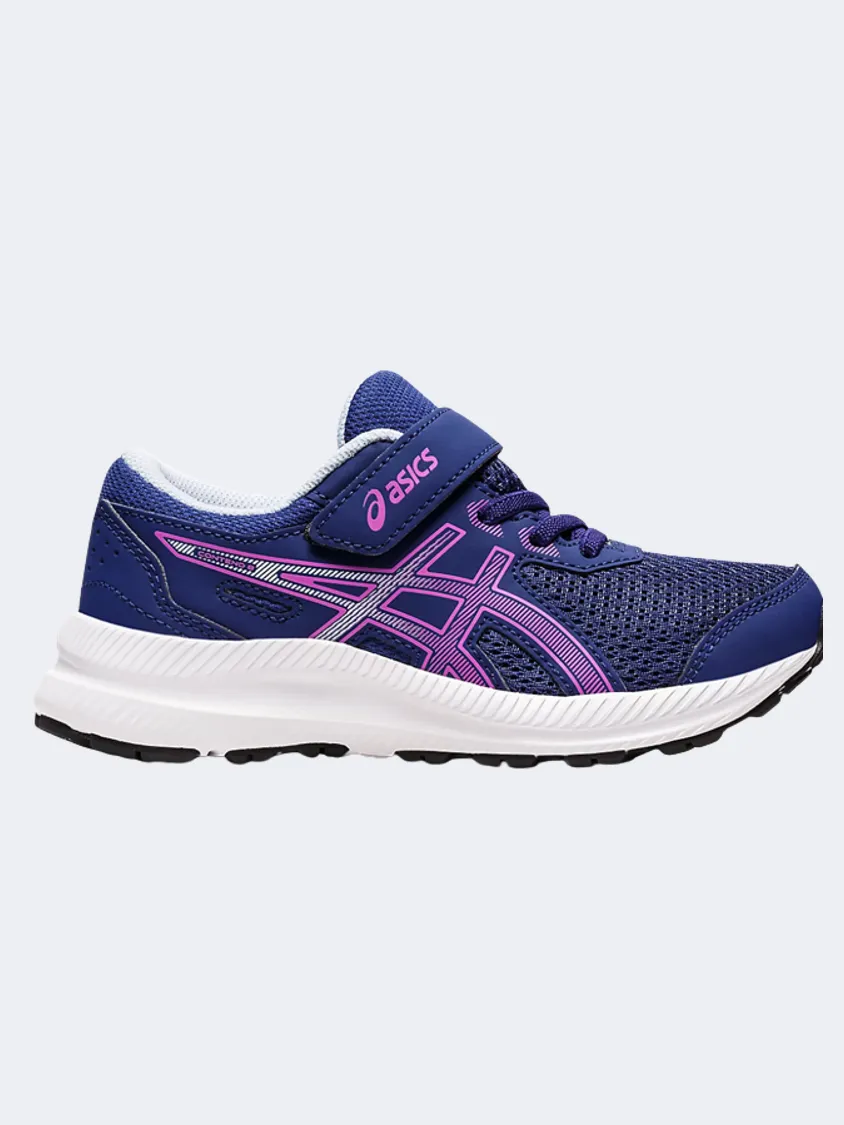 Asics Contend 8 Ps-Girls Running Shoes Blue/Orchid