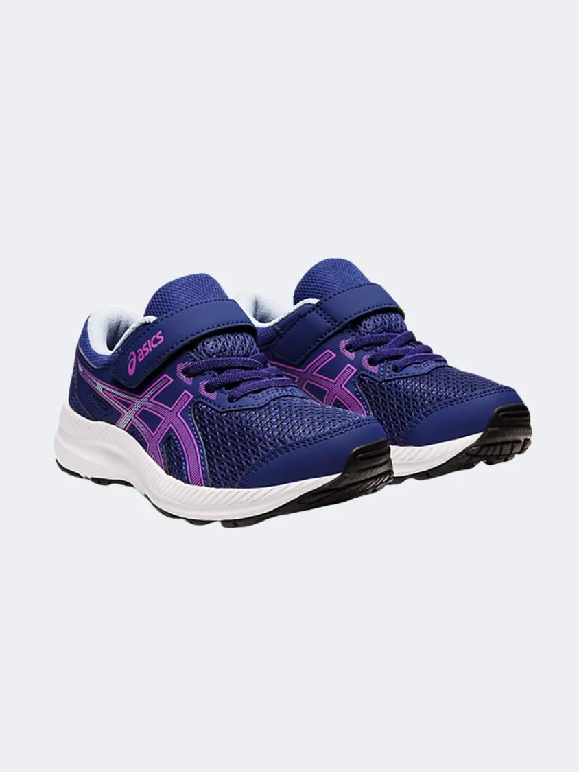 Asics Contend 8 Ps-Girls Running Shoes Blue/Orchid