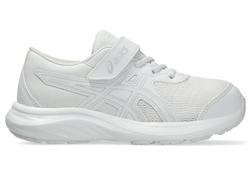 ASICS KID'S CONTEND 9 PS TRIPLE WHITE RUNNING SHOES