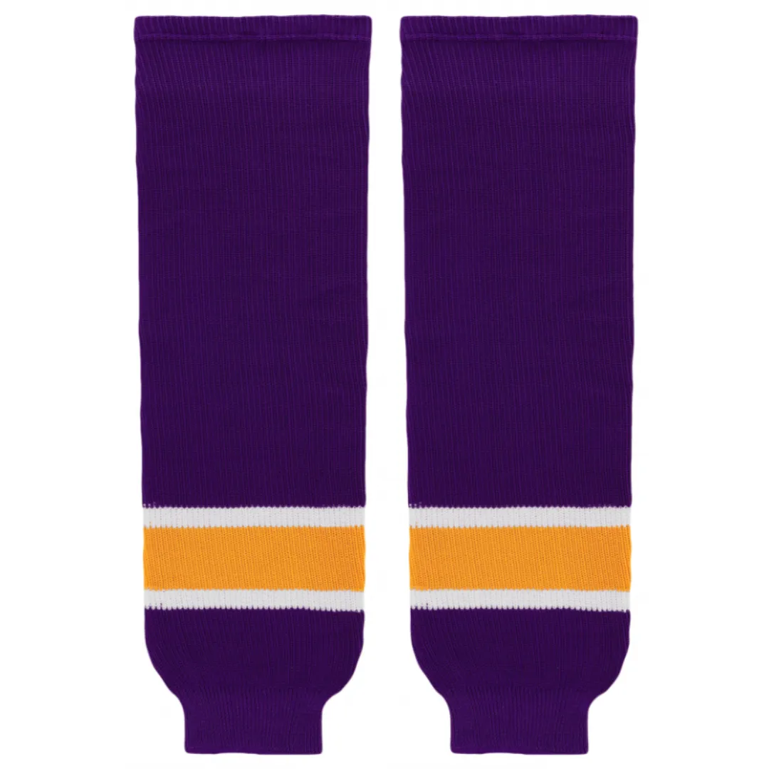 Athletic Knit (AK) HS630-751 Vintage Los Angeles Kings Purple Knit Ice Hockey Socks