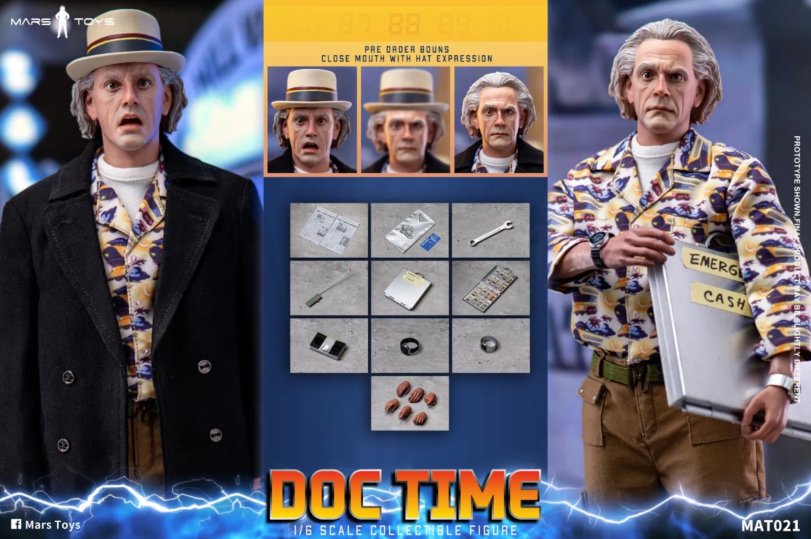 Back To The Future II: Doc Time Emmett Brown with Extra Head Sculpt