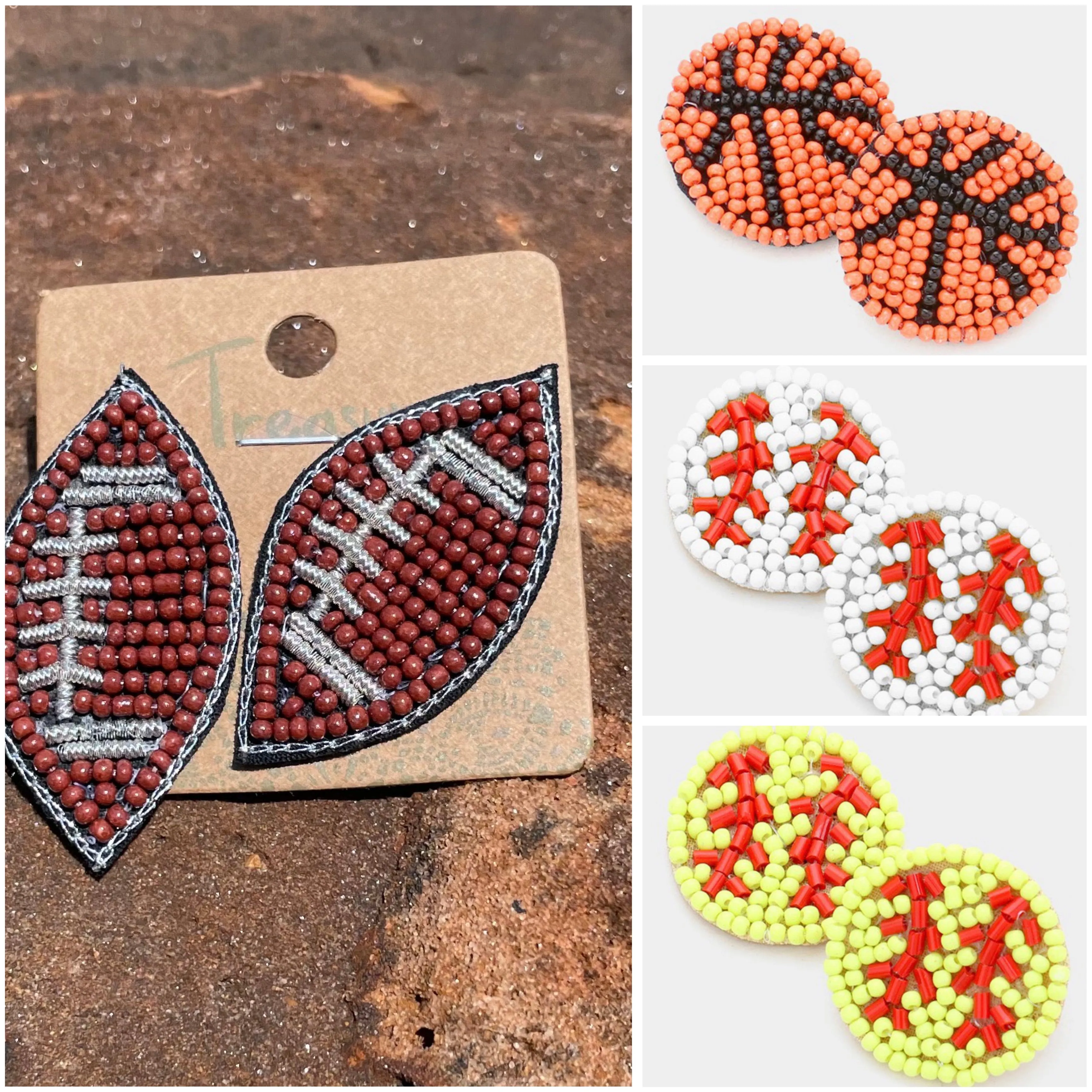 Beaded Sports Earrings