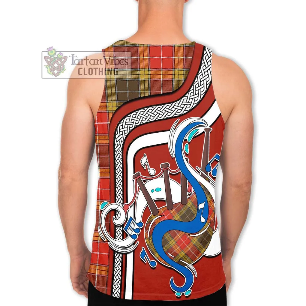 Buchanan Old Set Weathered Tartan Men's Tank Top with Epic Bagpipe Style