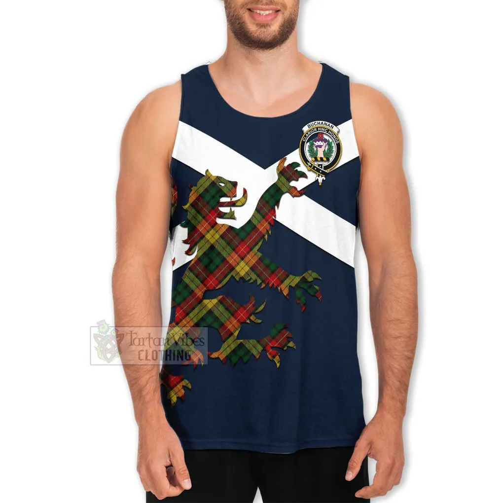 Buchanan Tartan Lion Rampant Men's Tank Top  Proudly Display Your Heritage with Alba Gu Brath and Clan Name