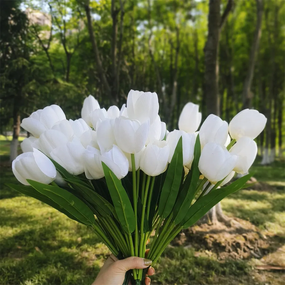 Bulk 17 inches Tall Tulip Bush UV Resistant Flowers for Outdoors Wholesale