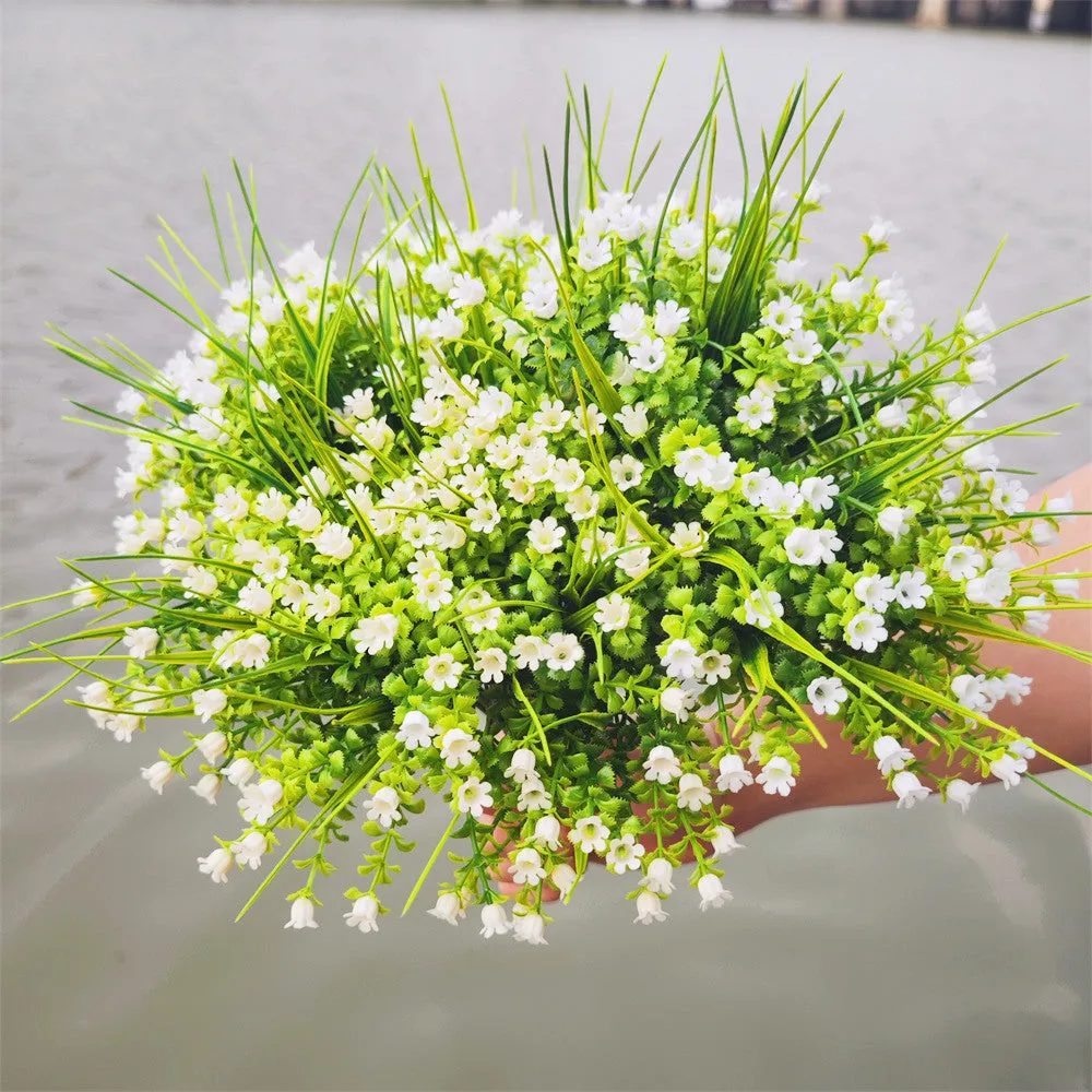 Bulk Exclusive 8 Bundles Lily of The Valley Bush Flowers for Outdoors UV Resistant Plants Wholesale