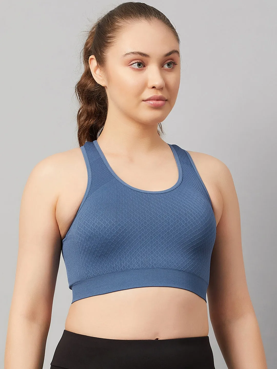 C9 Airwear Seamless Women`s Sports Bra with Racerback and Broader Strap - Elderberry