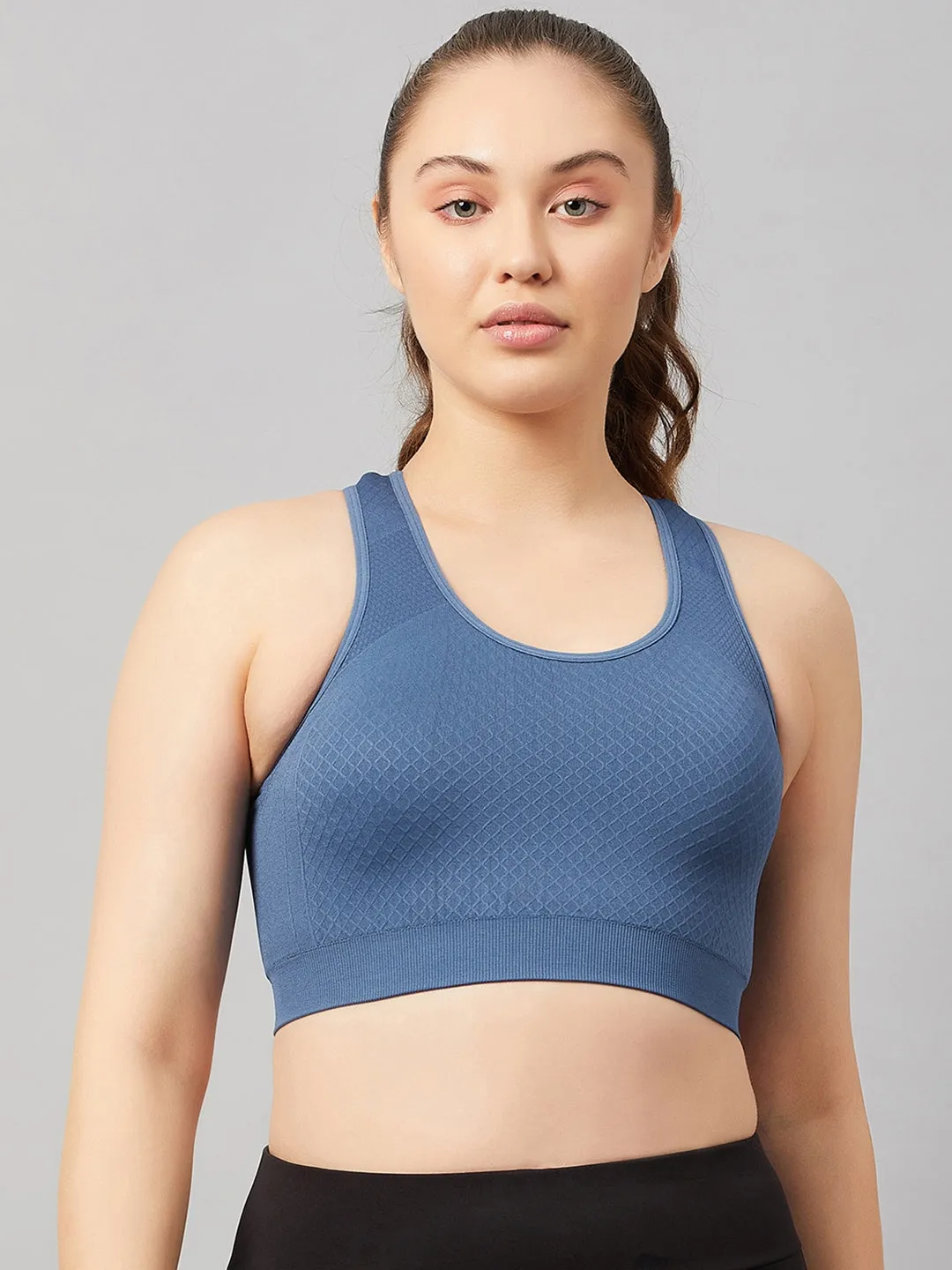 C9 Airwear Seamless Women`s Sports Bra with Racerback and Broader Strap - Elderberry