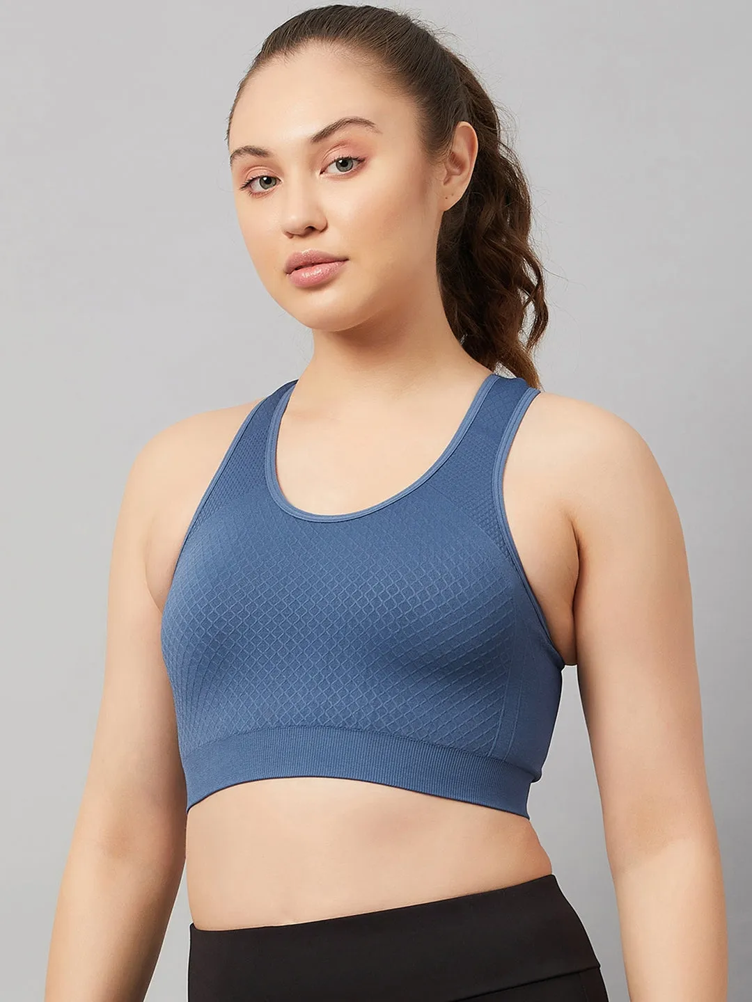 C9 Airwear Seamless Women`s Sports Bra with Racerback and Broader Strap - Elderberry