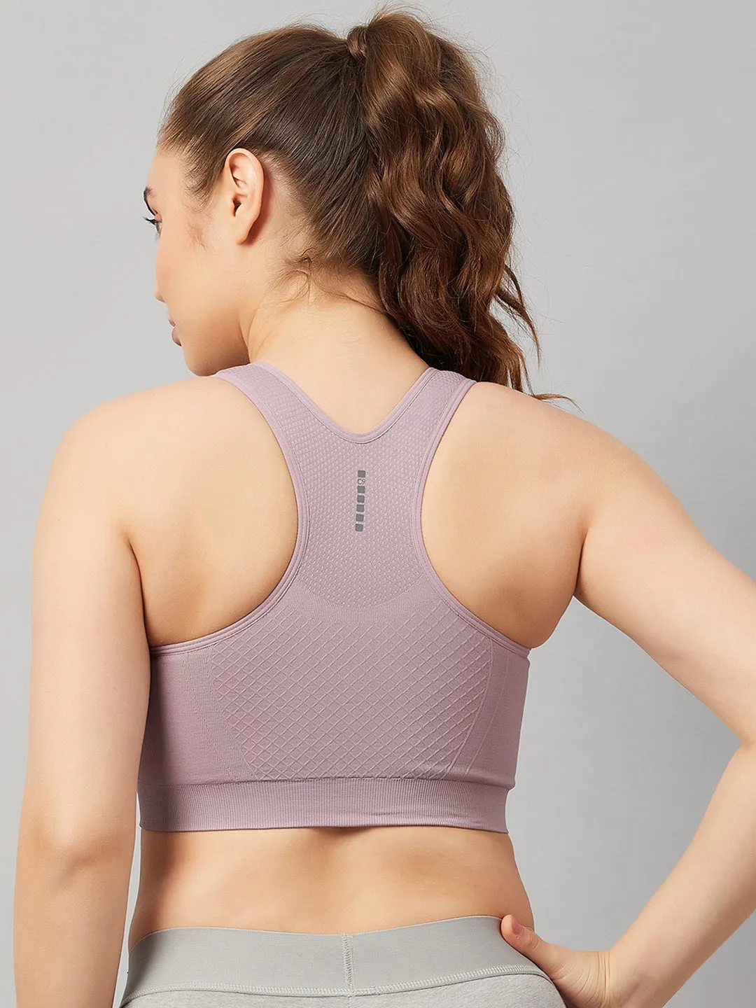 C9 Airwear Seamless Women`s Sports Bra with Racerback and Broader Strap - Elderberry