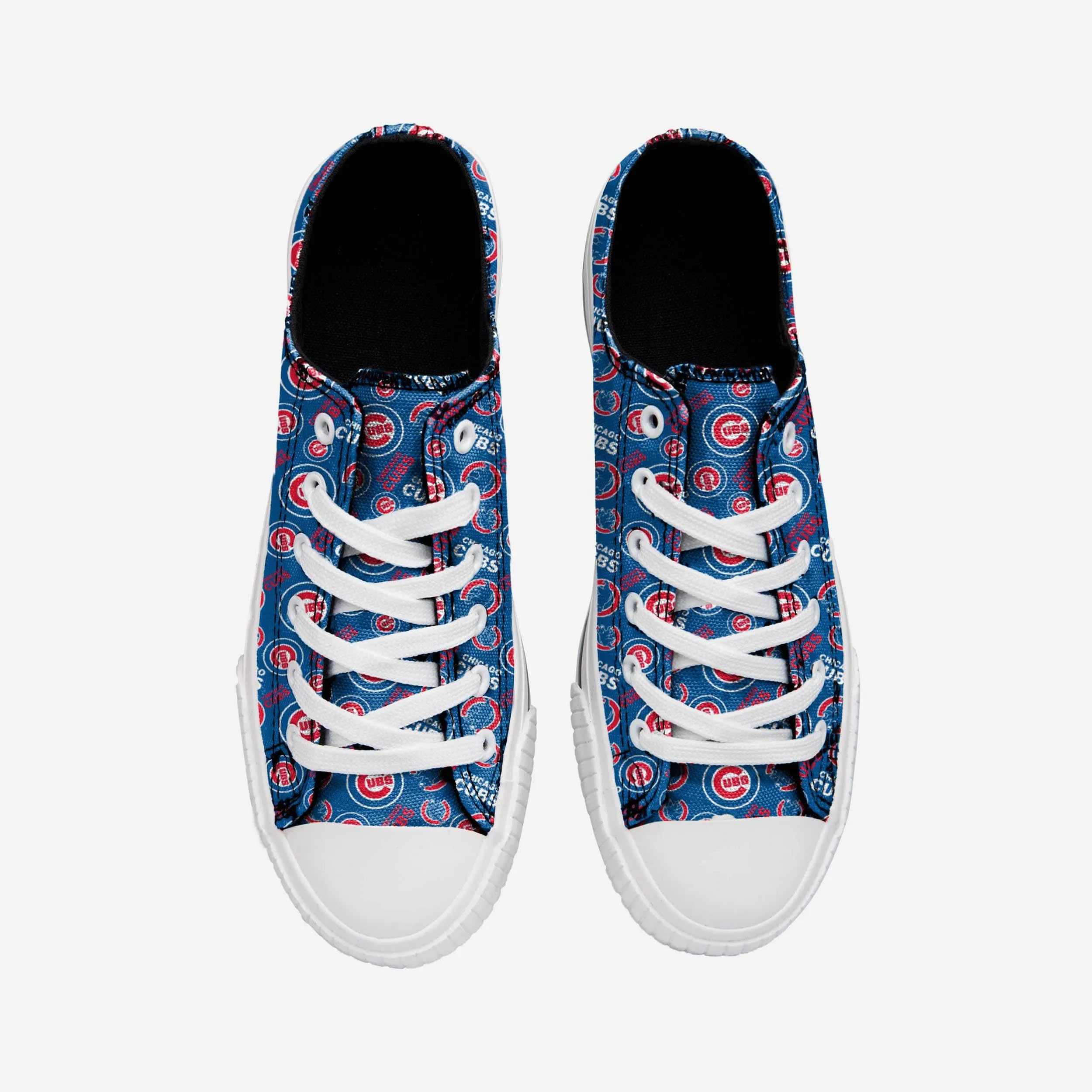 Chicago Cubs Womens Low Top Repeat Print Canvas Shoe