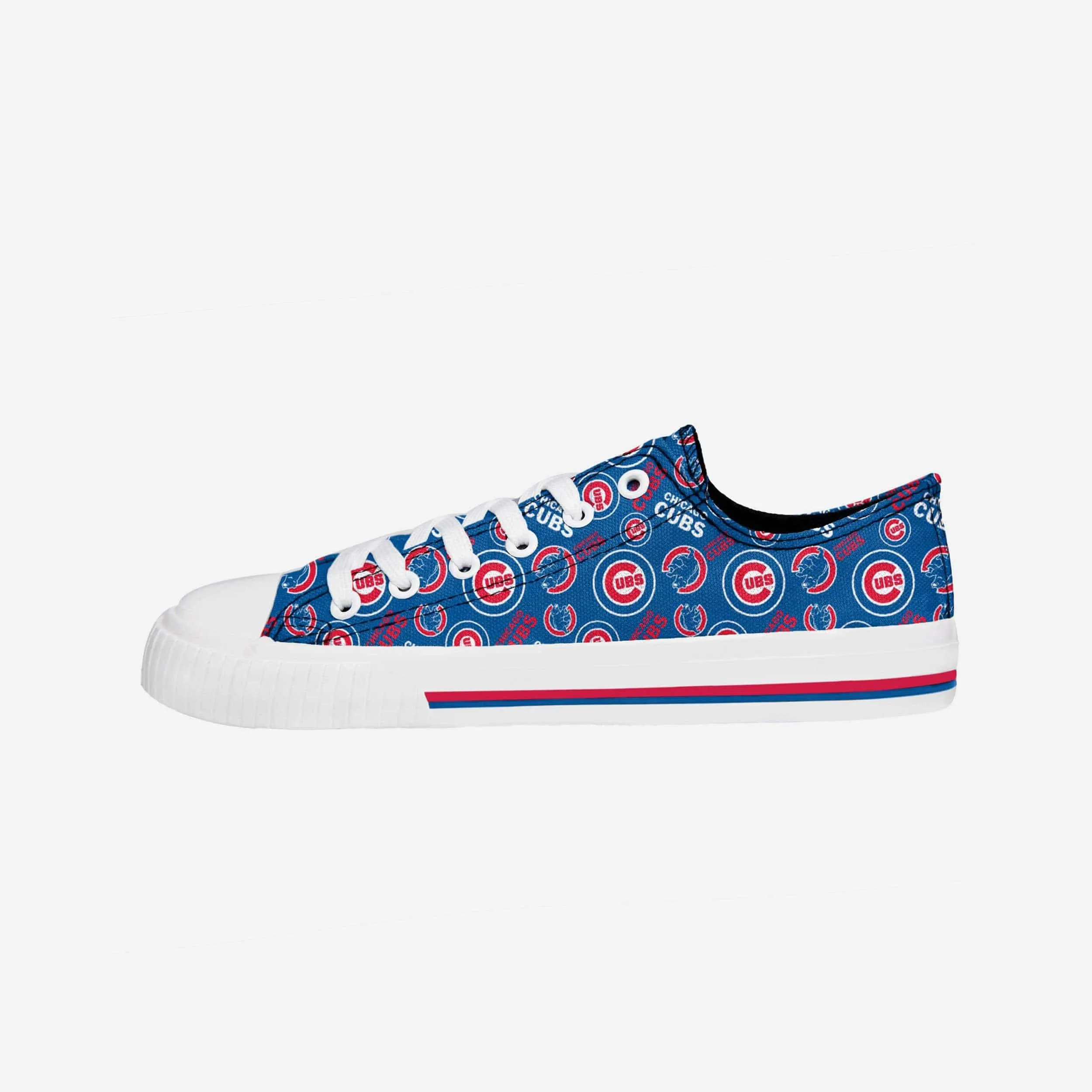 Chicago Cubs Womens Low Top Repeat Print Canvas Shoe