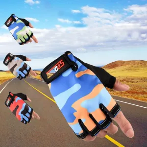 Children Cycling Gloves Kids Half Finger Gloves Elastic Non-slip Bicycle gloves