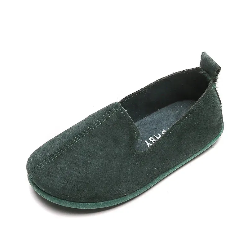 Children's Candy Color Casual Slip-On Loafers - Lightweight Leather Moccasins for Boys & Girls