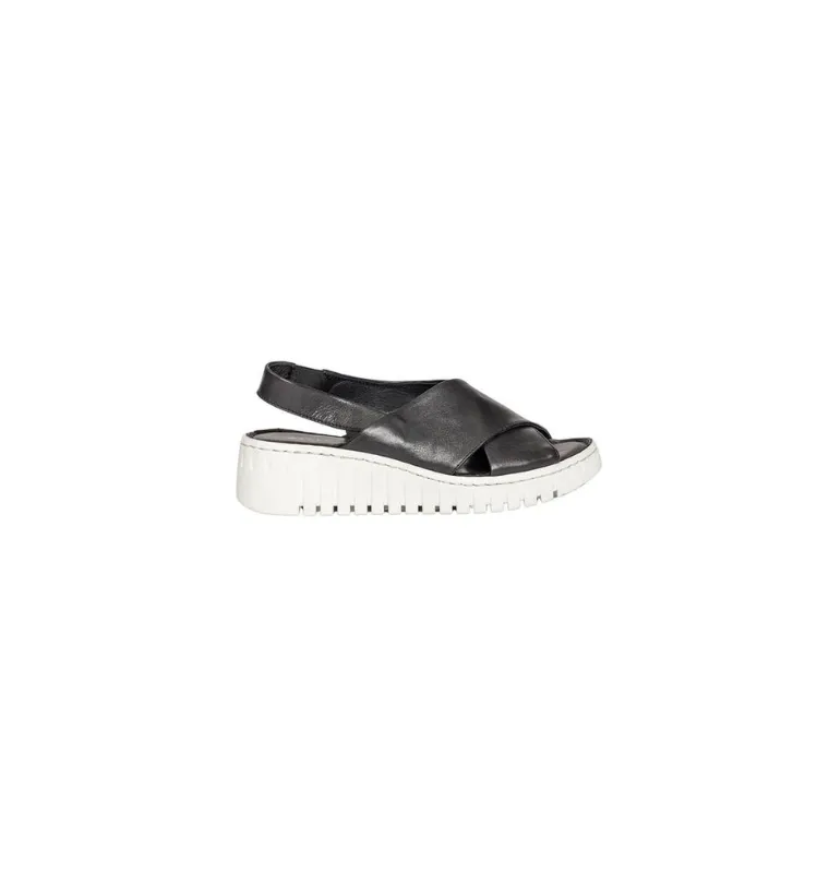 CrissCross Wedge Sandal | Nude, Black