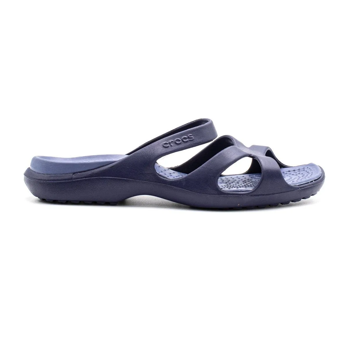 Crocs Meleen Strap Flat Sandals Rubber Blue Colour For Women