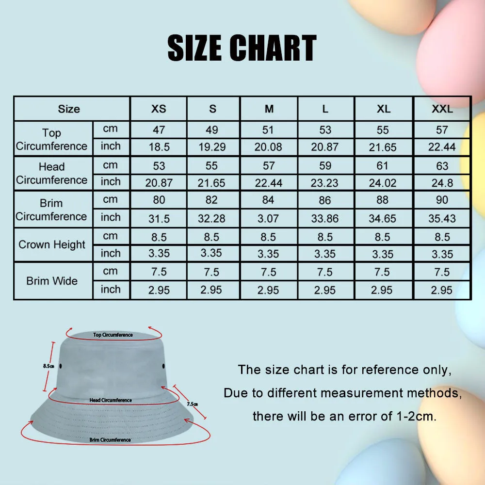 Custom Bucket Hat Unisex Face Bucket Hat Personalised Wide Brim Outdoor Summer Cap Hiking Beach Sports Hats Gift for Lover - Cherry