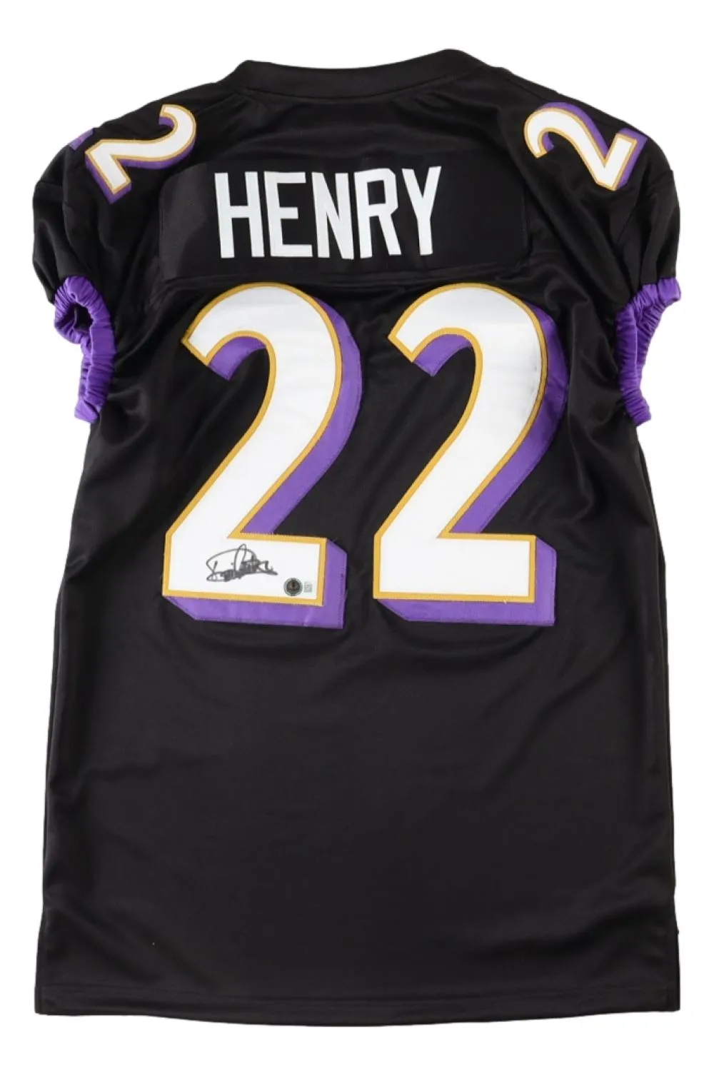 Derrick Henry Baltimore Signed Black Pro-Cut Football Jersey BAS ITP