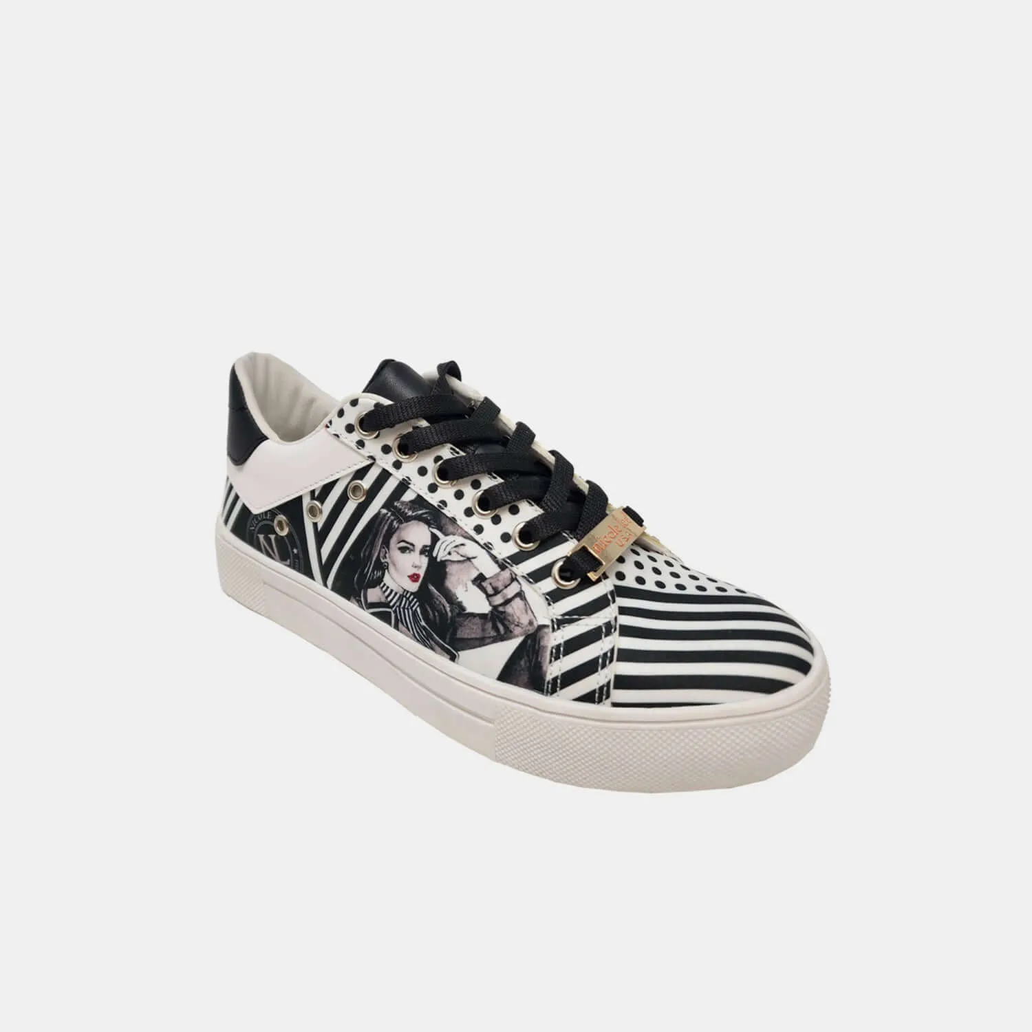 Eco-Friendly Printed Lace-Up Sneakers by Nicole Lee USA