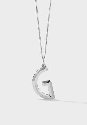 Faceted Letter Necklace - Silver